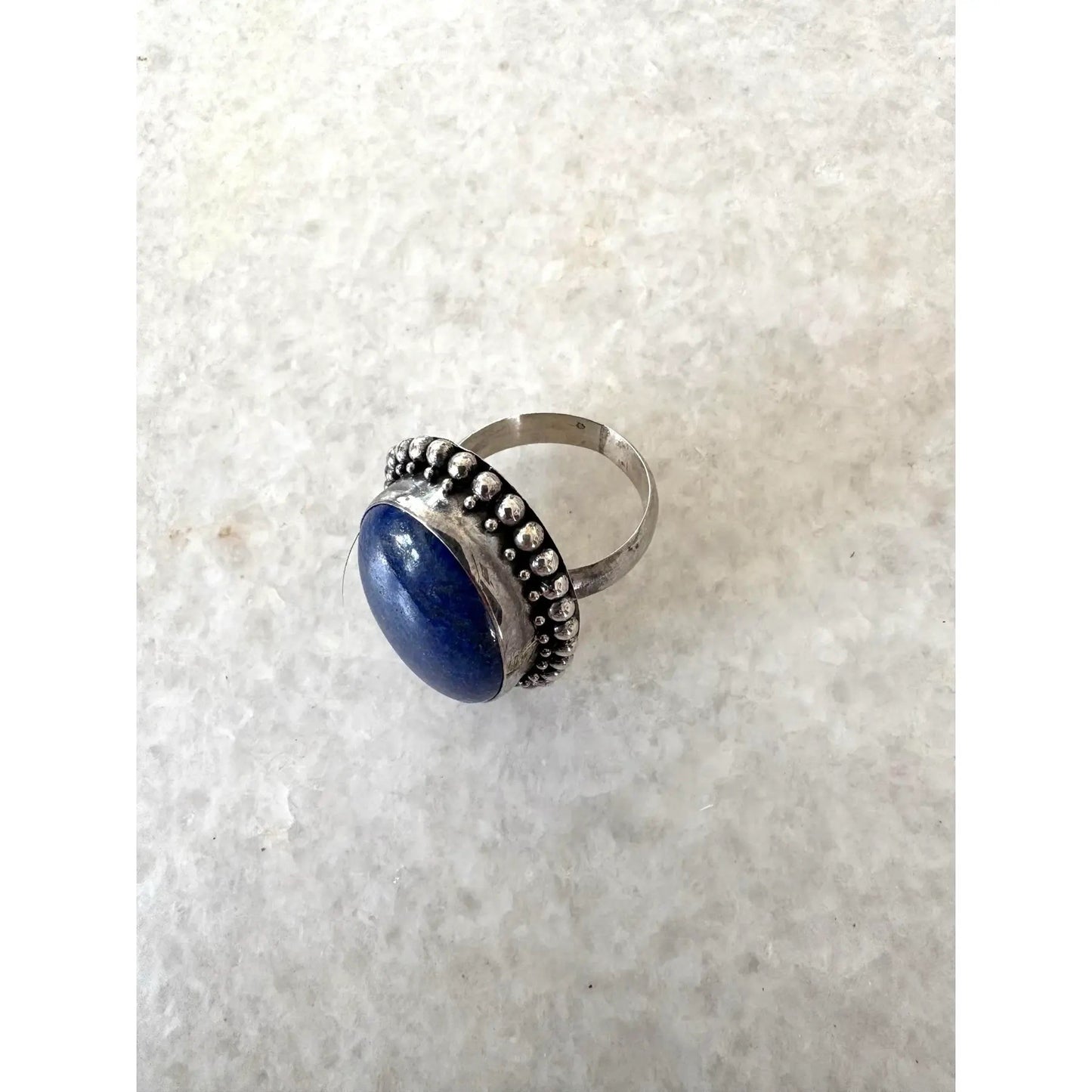 Vintage Lapis Sterling Silver Cocktail Ring