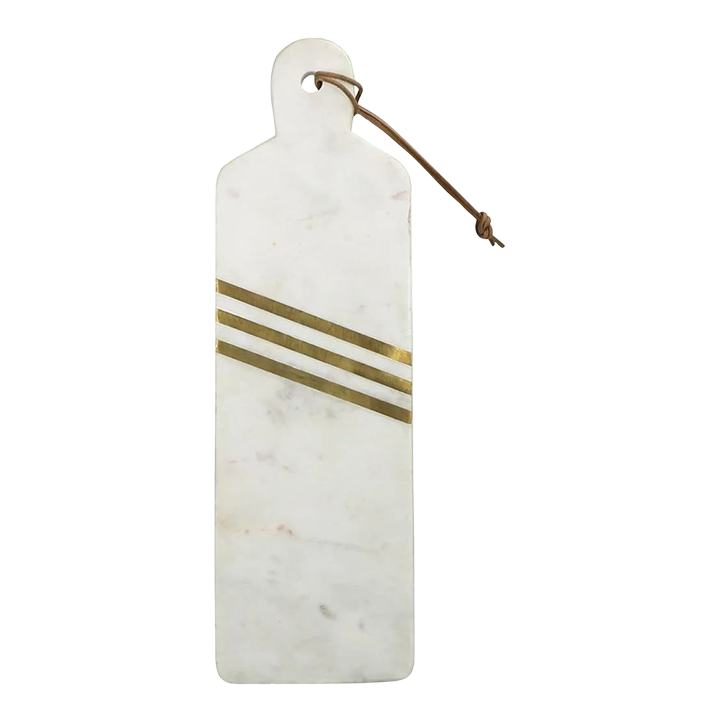 Matthew Izzo Home Marble With Brass Inlay Charcuterie Board