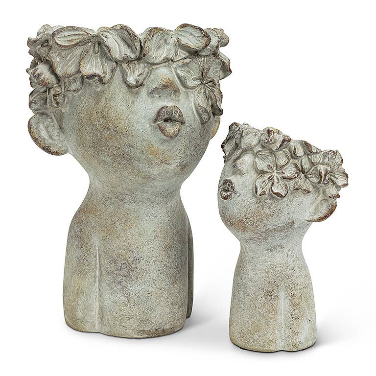 Abbott - Cement Kissing Face Planter: Large (10"H)
