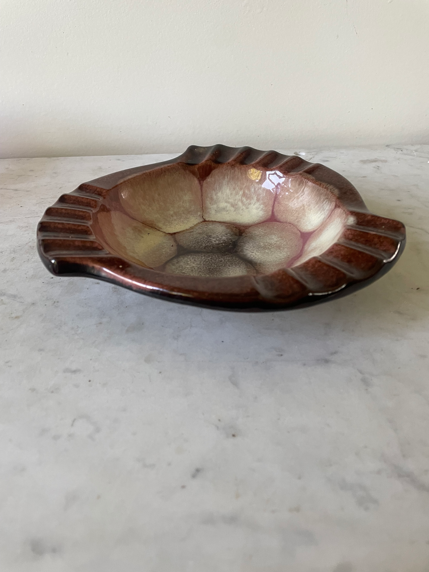 West German Glazed Pottery Ashtray