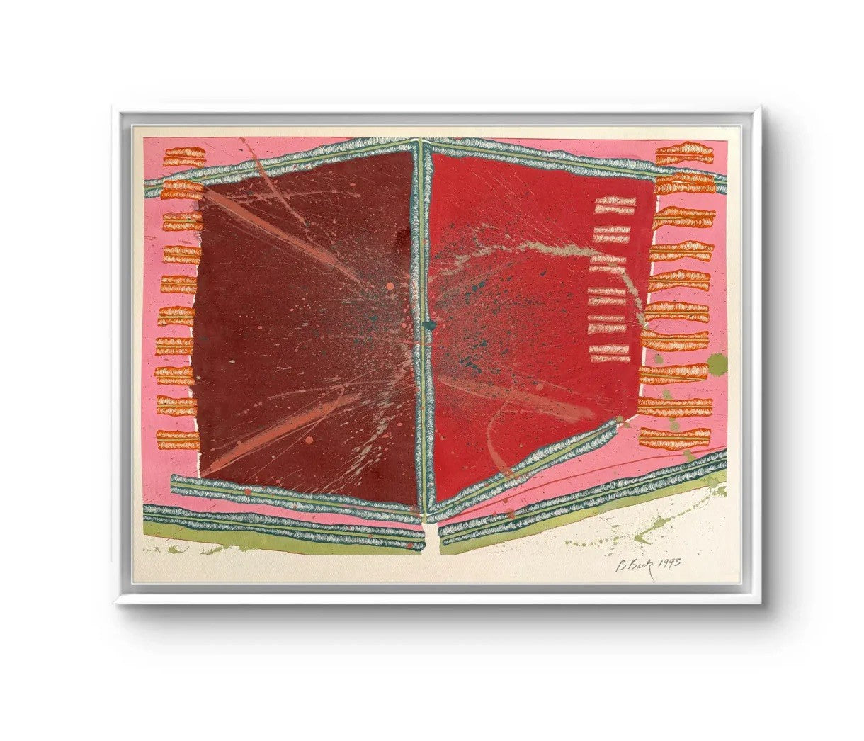 Barbara Beck 1993 Abstract Acrylic Painting on Paper