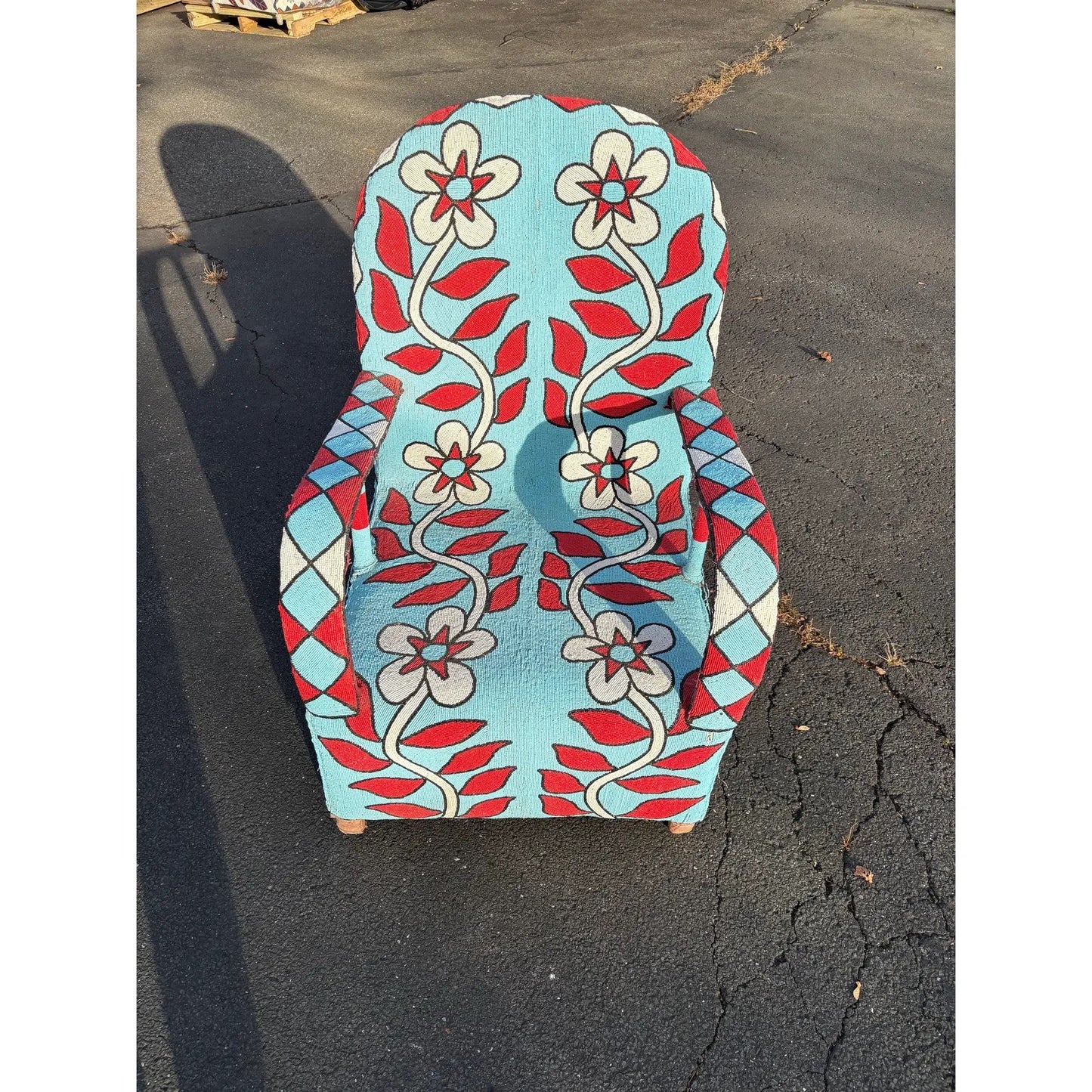Yoruba Beaded Chair, a Traditional Nigerian Piece of Furniture Originally Made for Royalty