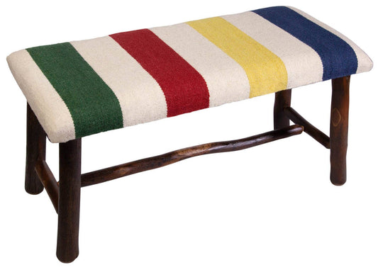 Hudson Bay Flat Woven Wool Top Hickory Bench