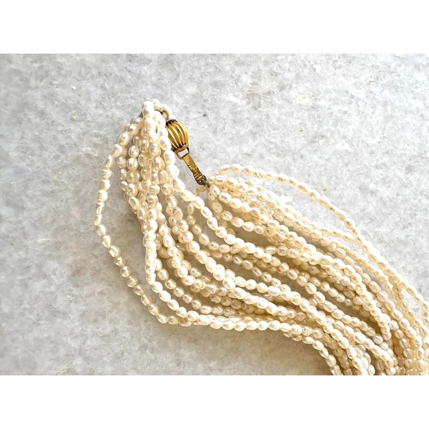 Vintage Multi Strand Freshwater Pearl Beaded Necklace