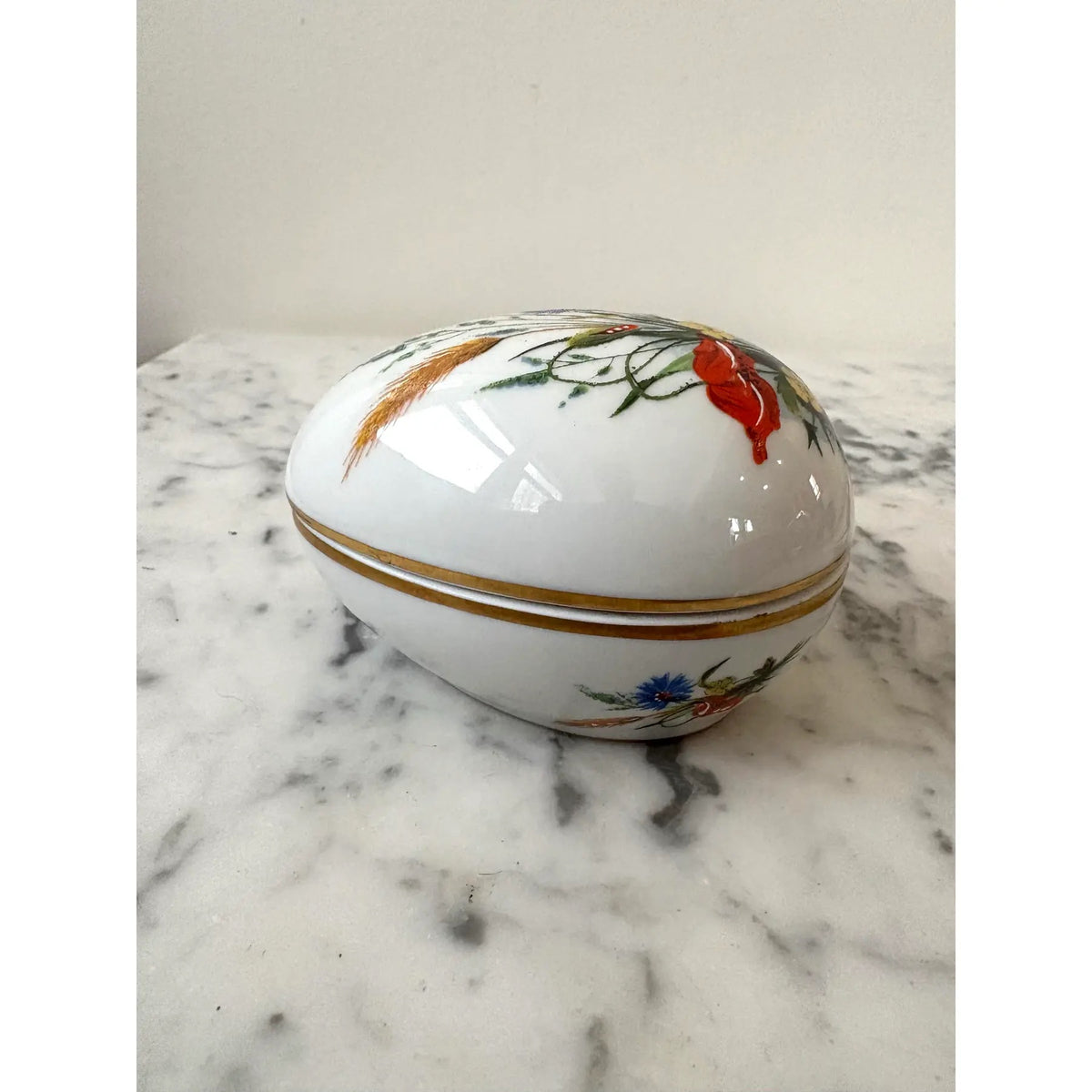 Limoges France Hand-painted Porcelain Jewelry or Trinket Box