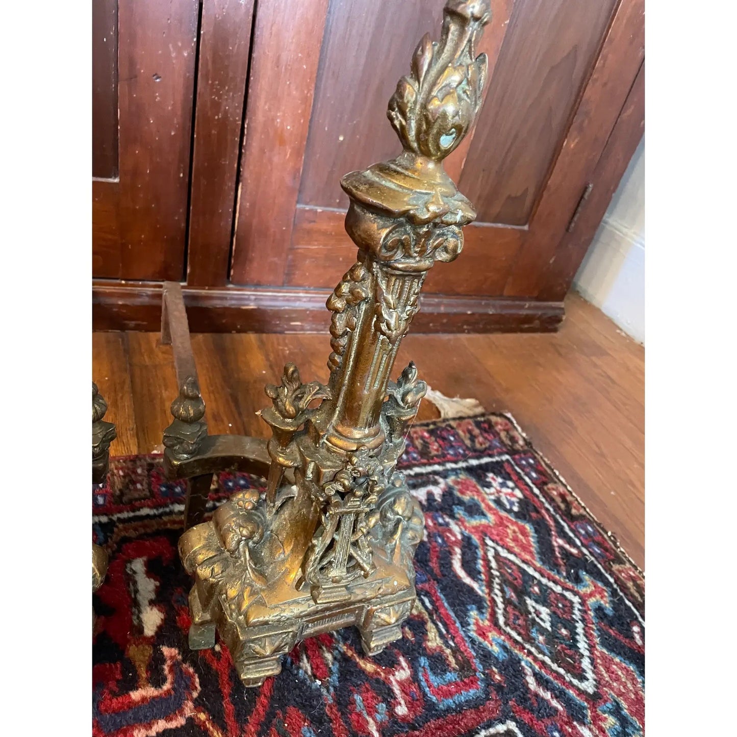 19th Century French Bronze Adirons - Pair