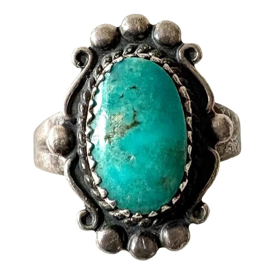 Vintage Navajo Turquoise Sterling Silver Ring