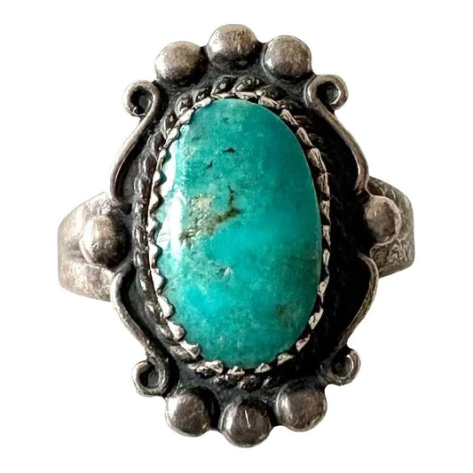 Vintage Navajo Turquoise Sterling Silver Ring
