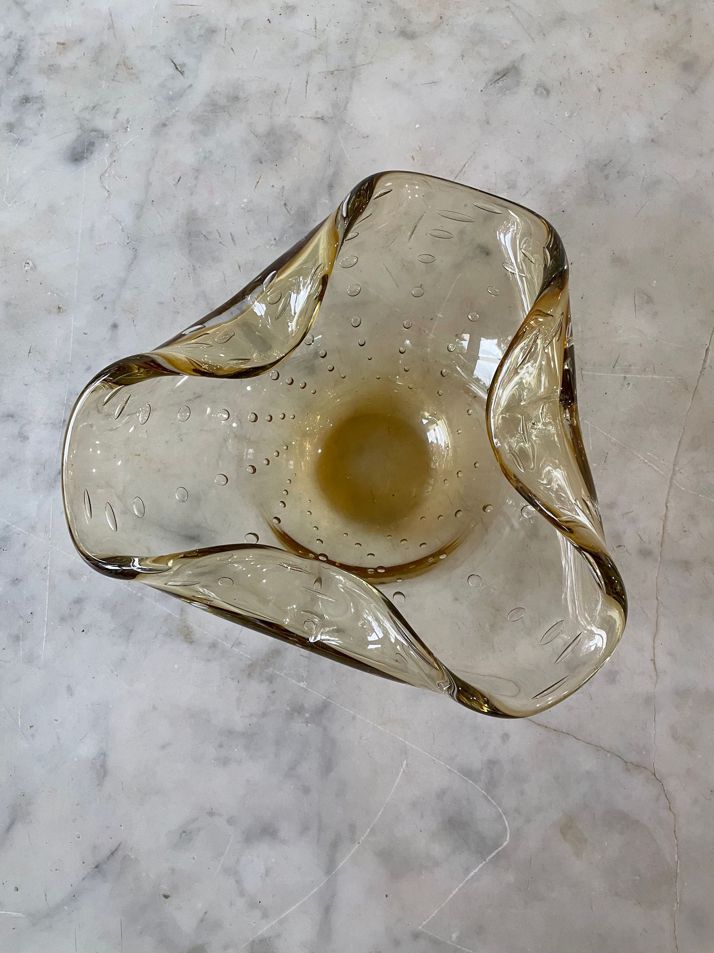 Vintage Mid-Century Smoky Brown Murano Glass Bowl