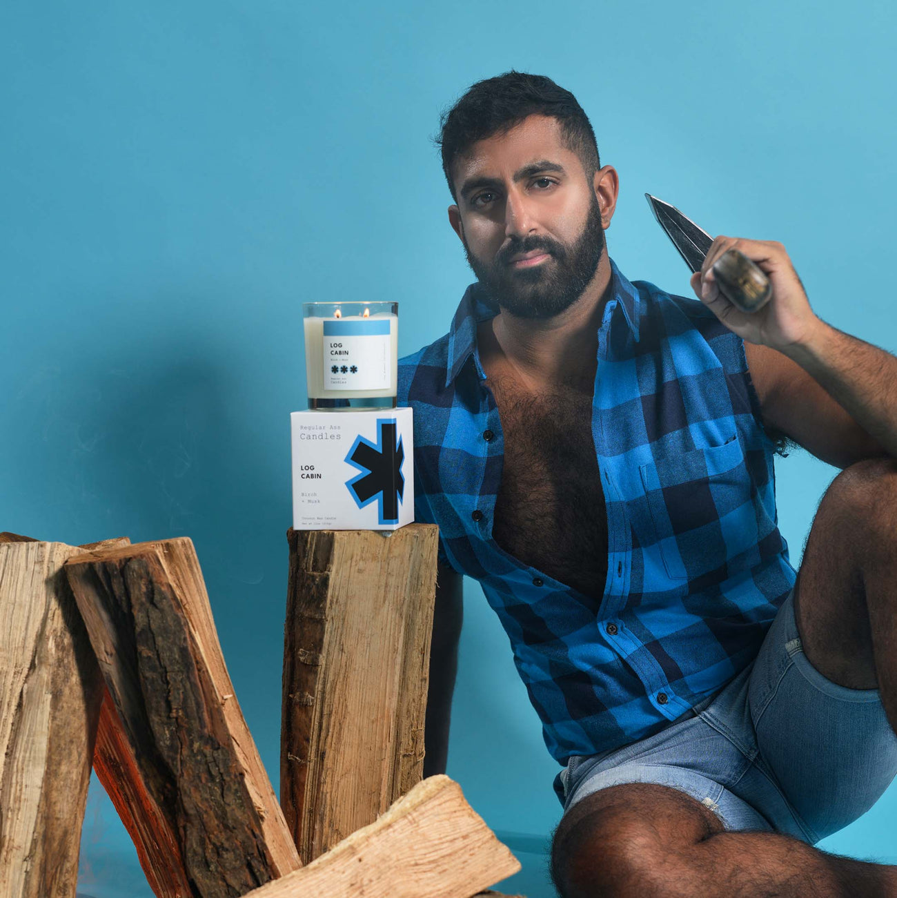 Vela de lujo Cabaña de Troncos, Abedul + Almizcle de 312 g