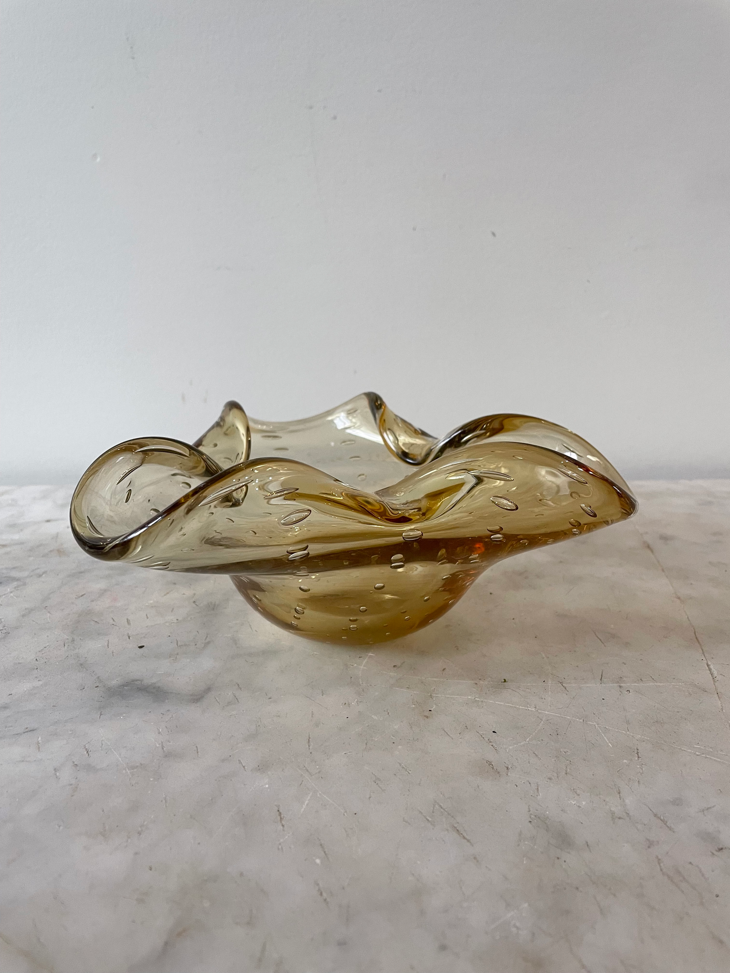 Vintage Mid-Century Smoky Brown Murano Glass Bowl