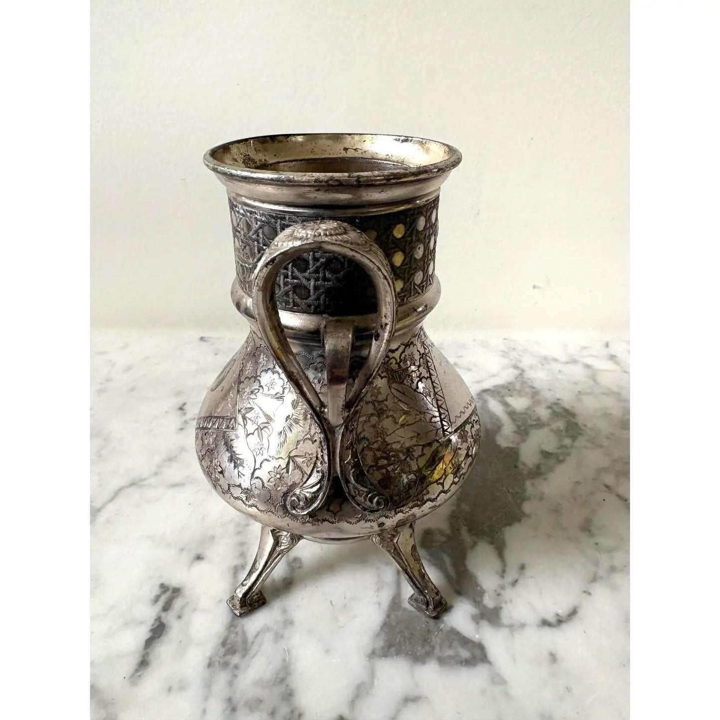 Early 20th Century Etched Silver Plated Face