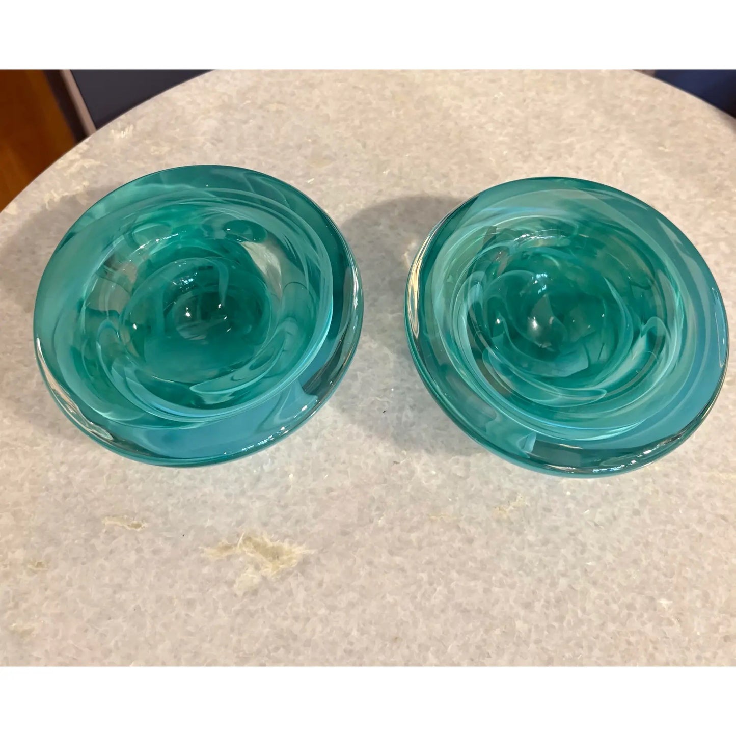 Kosta Boda Vintage Turquoise Glass Candle Votives With Label Still On