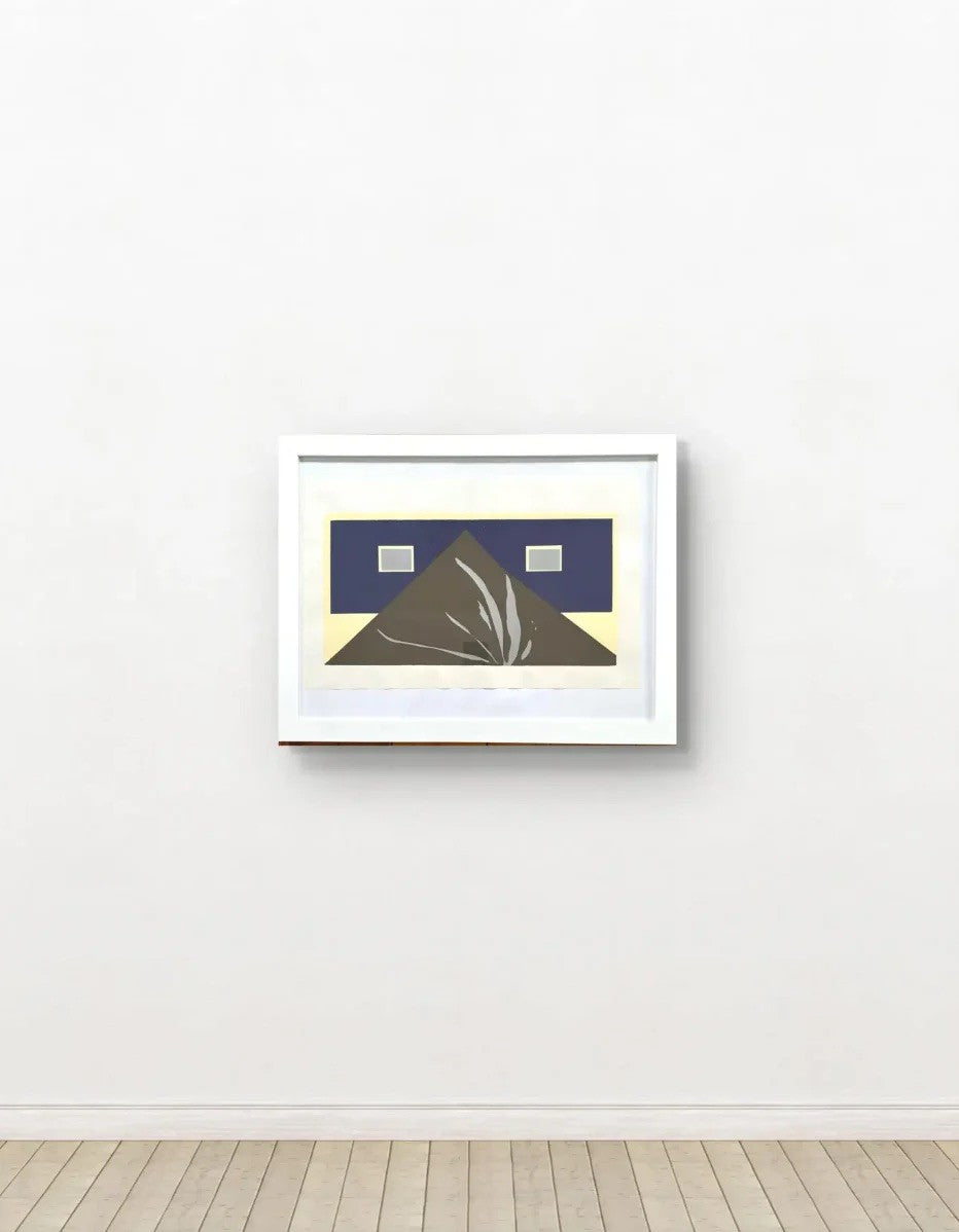 Barbara Beck Framed 1970 Mid Century Modern Screen Print on Paper in White Wood Frame