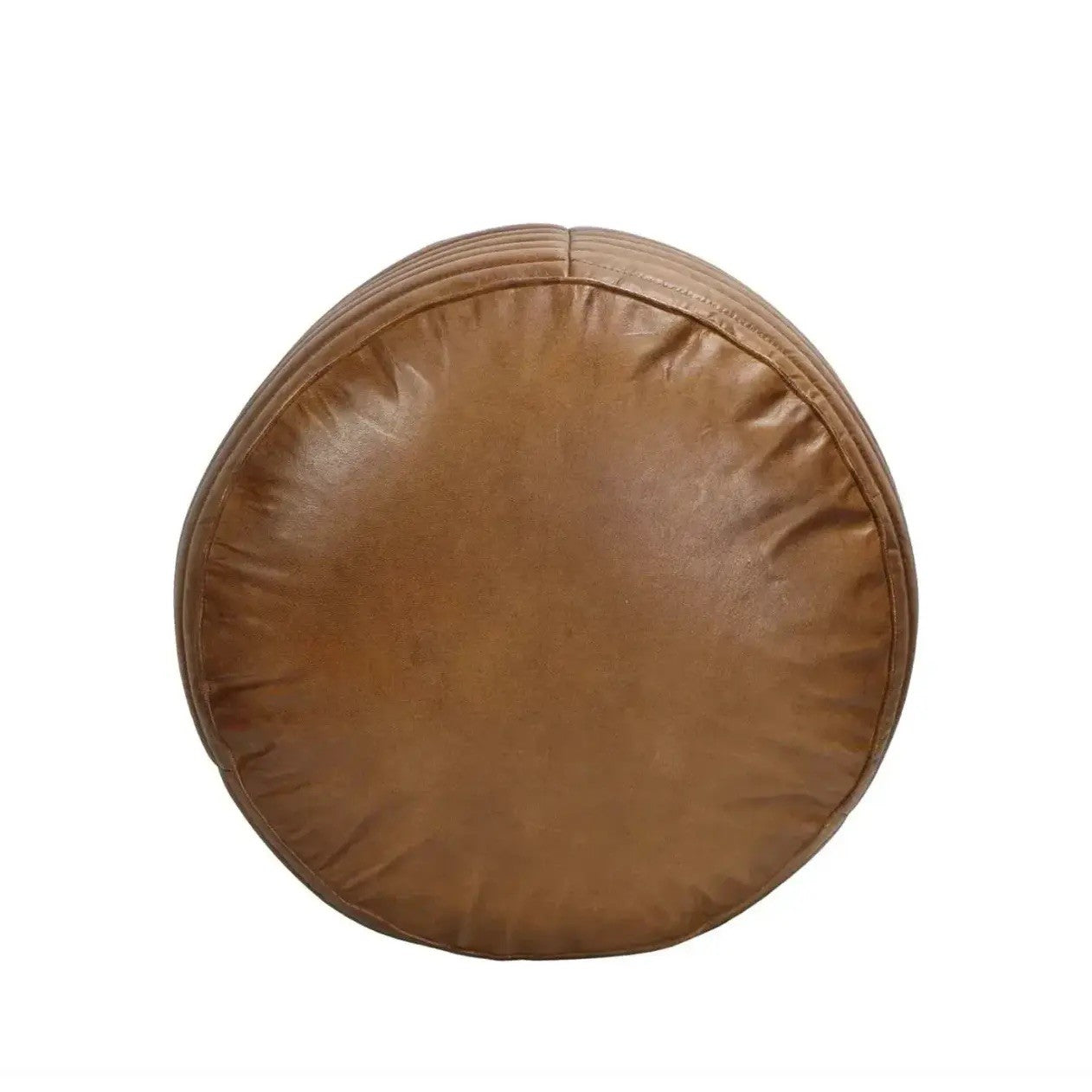 Matthew Izzo Home Tackshop Leather Round Ottoman
