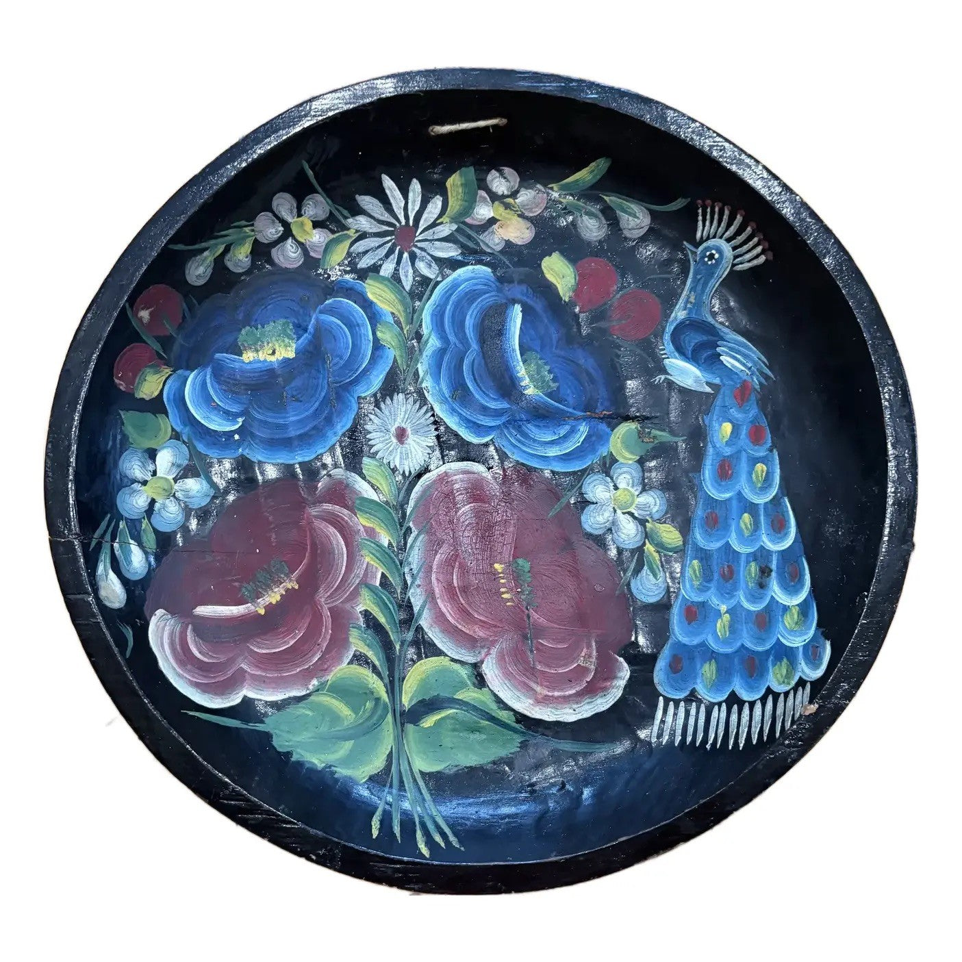 Hand Painted Mexican Wood Carved Bowl