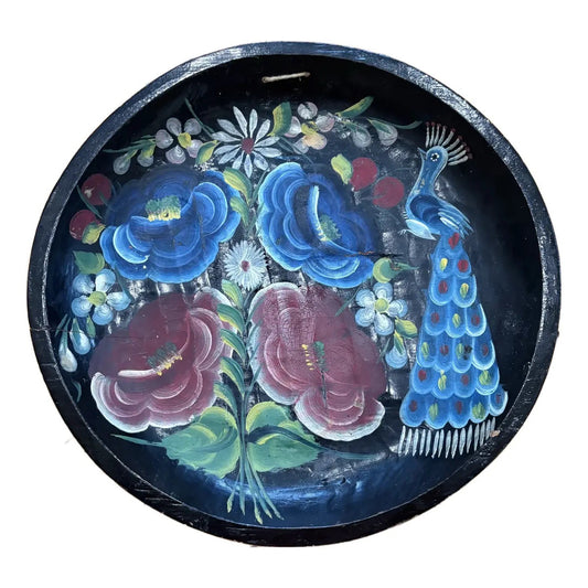Hand Painted Mexican Wood Carved Bowl