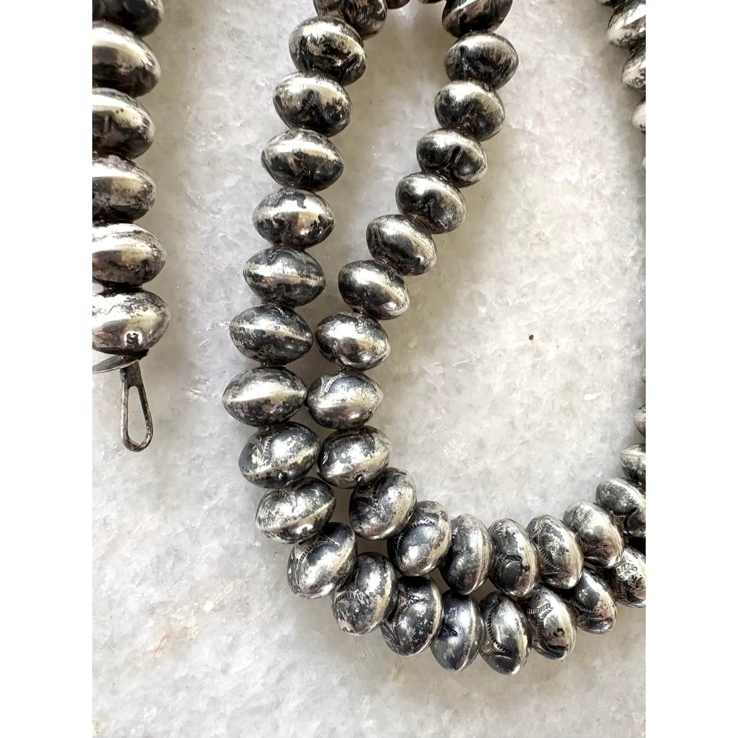 Sterling Silver Vintage Native American Beaded Necklace