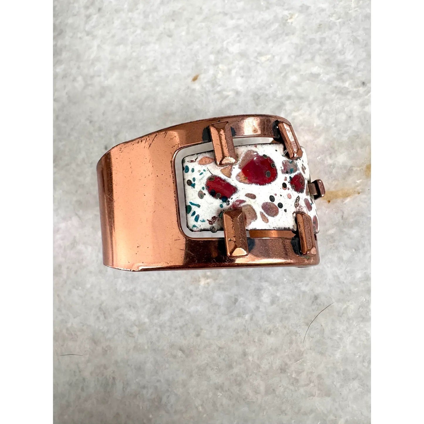 Matisse Mid Century Modern Copper a Enameled Bracelet Cuff